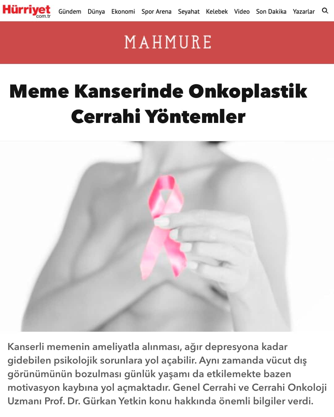 Meme Kanserinde Onkoplastik Cerrahi Yöntemler - Prof. Dr. Gürkan Yetkin
